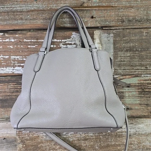 Kate Spade Jackson Gray Leather Satchel Crossbody Bag - Picture 2 of 9